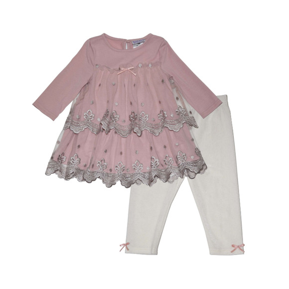 Blueberi Boulevard Other - Blueberi Boulevard Baby Girls Lurex Embroidered O Blush 6-9 months